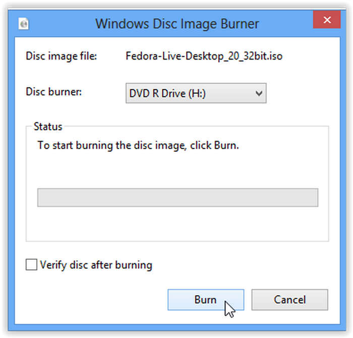 Windows 7 Disc Image Burner